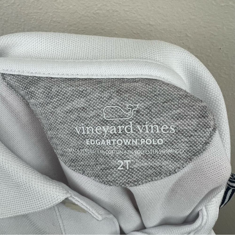 NWT Vineyard Vines White Edgartown Polo Size 2T - Picture 5 of 6
